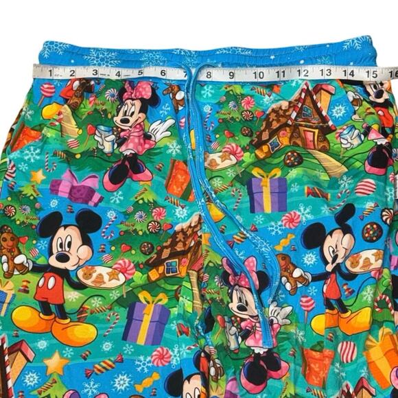 NWT Bad & Bamboojee Disney Christmas Joggers Mickey Minnie Gingerbread Sz. Small - Picture 2 of 11